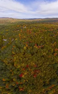 Park Range Prints: White Mountain National Forest aerial view with fall foliage