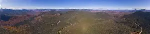 Lincoln Prints: White Mountain National Forest fall foliage on Kancamagus Highway near Kancamagus Pass at Wangan Overlook aerial view