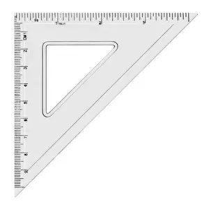 Inch Prints: White transparent triangle, isolated on white background