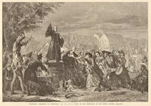 1865 Prints: 'Whitefield preaching in Moorfields' 1742, by E. Crowe. London. Clergy 1865