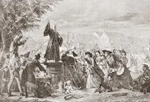 Cleric Prints: Whitefield preaching in Moorfields