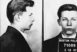 Mafia Prints: Whitey Bulger mug shot, 1947 - Boston Police mugshot of 17-year-old James Joseph Whitey Bulger