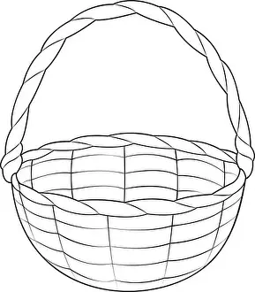 Weave Prints: Empty wicker basket. Basket vector icon