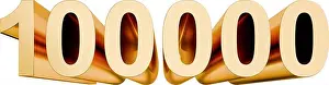 Wide Angle Prints: Wide angle view of the number 100000 (one hundred thousand)