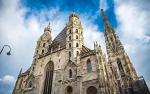 Wonderland Prints: WIEN, AUSTRIA - DECEMBER 14. 2019: Christmas decorated town of Wien during advent and holidays in December