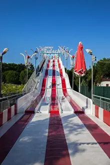 Wiener Prints: Wiener Rutsche - Viennese Slide in Prater amusement park in Vienna city, Austria, Europe