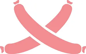 Wiener Prints: Wiener sausage - two crossed sausages