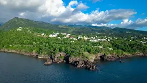 Guadeloupe Prints: Wild and Beautiful Coastline of the Relaxing Guadeloupe Island, Caribbean islands