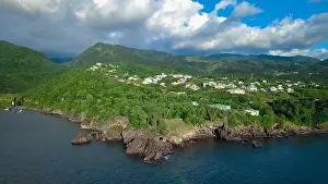 Guadeloupe Prints: Wild and Beautiful Coastline of the Relaxing Guadeloupe Island, Caribbean islands