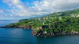 Guadeloupe Prints: Wild and Beautiful Coastline of the Relaxing Guadeloupe Island, Caribbean islands