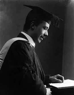 Regalia Prints: Wilfrid Noel Bond is depicted wearing academic dress
