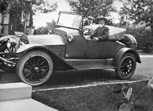 Scout Prints: William F. 'Buffalo Bill' Cody and companion in automobile, early 1900s