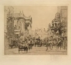 William Walcot, Covent Garden, Bow Street, c. 1913, etching and drypoint on laid paper