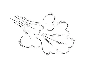 Hurricane Prints: Wind blow hand drawn effect. Air flow sketch