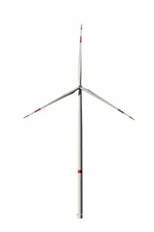 Eolian Prints: Wind turbine isolated on white background