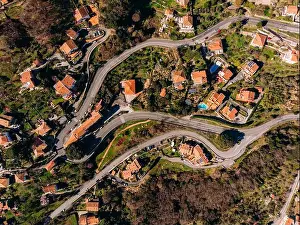Winding Prints: Winding mountain road to bends