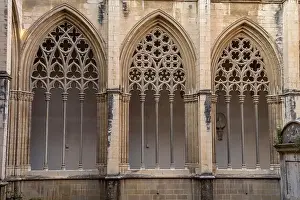 Contemporary Age Prints: Windows of the Gothic cloister of the Cathedral of Saint Peter of Vic (Osona)