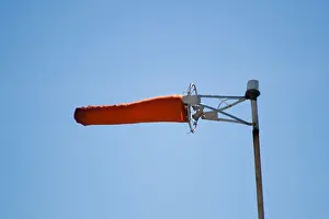 Offshore Prints: Windsock of an helicopter landing deck of an offshore oil rig
