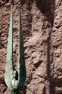 Vertical Image Prints: Winged Statue, Hoover Dam, Nevada and Arizona