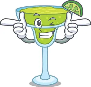 Flicker Prints: Wink margarita character cartoon style vector illustration