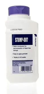 Illustrative Editorial Prints: Winneconne, WI - 25 June 2023: A bottle of Stump out for dead tree stumps on an isolated background