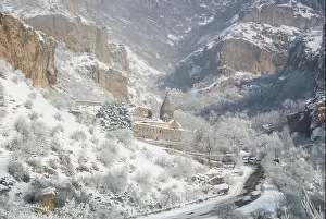 Armenia Prints: A winter panorama of Geghard Monastery
