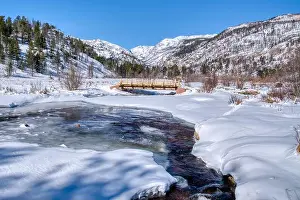 Moraine Prints: Winter snow along the Big Thompson River in Moraine Park in Rocky Mountain National Park