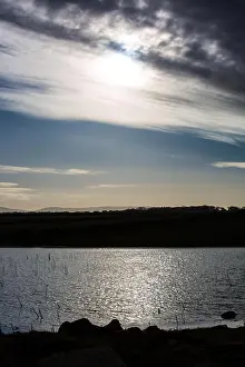 Water Reflections Prints: winter sun shines on flooded field, North Mayo, Ireland