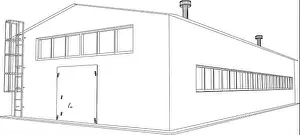 Eps10 Prints: Wire-frame industrial building