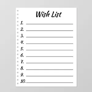 Notepaper Prints: Wish list template. Planner page
