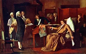 Classical Music Prints: Wolfgang Amadeus Mozart conducts his Requiem from his death bed