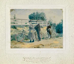 2000s Prints: Woman on Bicycle after 1895 by Unidentified