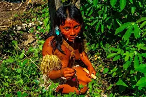 1 Person Only Prints: Woman with body painting, Yanomami tribe, southern Venezuela, South America