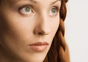 Redhead Prints: Woman with braided hairstyle, portrait