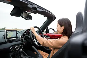 Taiwanese Prints: Woman driving car