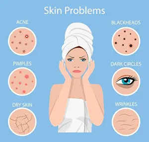 Trouble Prints: Woman facial skin problems