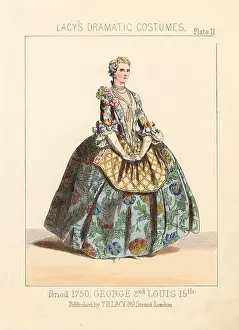 Mujeres Prints: Woman in Georgian fashion, circa 1750