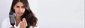 Panic Prints: Woman Loss Hair. Scalp Disease And Hairloss