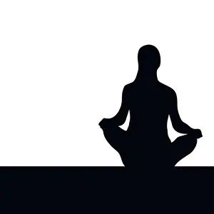 Meditating Prints: Woman lotus pose black silhouette