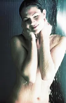 Well Being Prints: Woman, nude, douche, half portrait