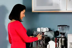 Latina Prints: woman preparing coffee