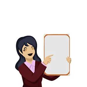 Business Person Prints: Woman Presenting Information On Presentation Board