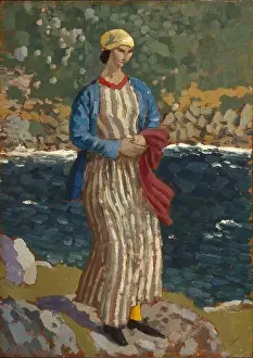 Dress Prints: Woman by a Riverbank Augustus John (British)