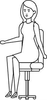 Glamorous Prints: woman sitting in office chair vector illustration design