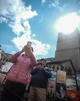 Cambridge Prints: A woman taking a photo or selfie