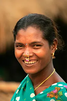 Earrings Prints: Woman at a village near Rayagada, Orissa, India