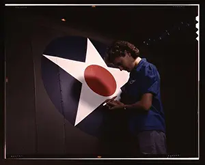 Historical Photograph Prints: A woman worker at the Vultee Aircraft plant in Nashville