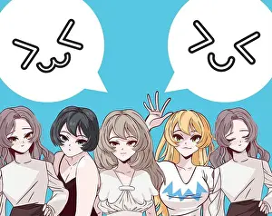 Manga Prints: women group anime