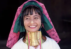 Tribes Prints: Some women of the Karen Paduang 'long neck' hill tribes in northern Thailand are easily identified by