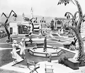 Golf Course Prints: Two women playing miniature golf on the Wilshire Links
